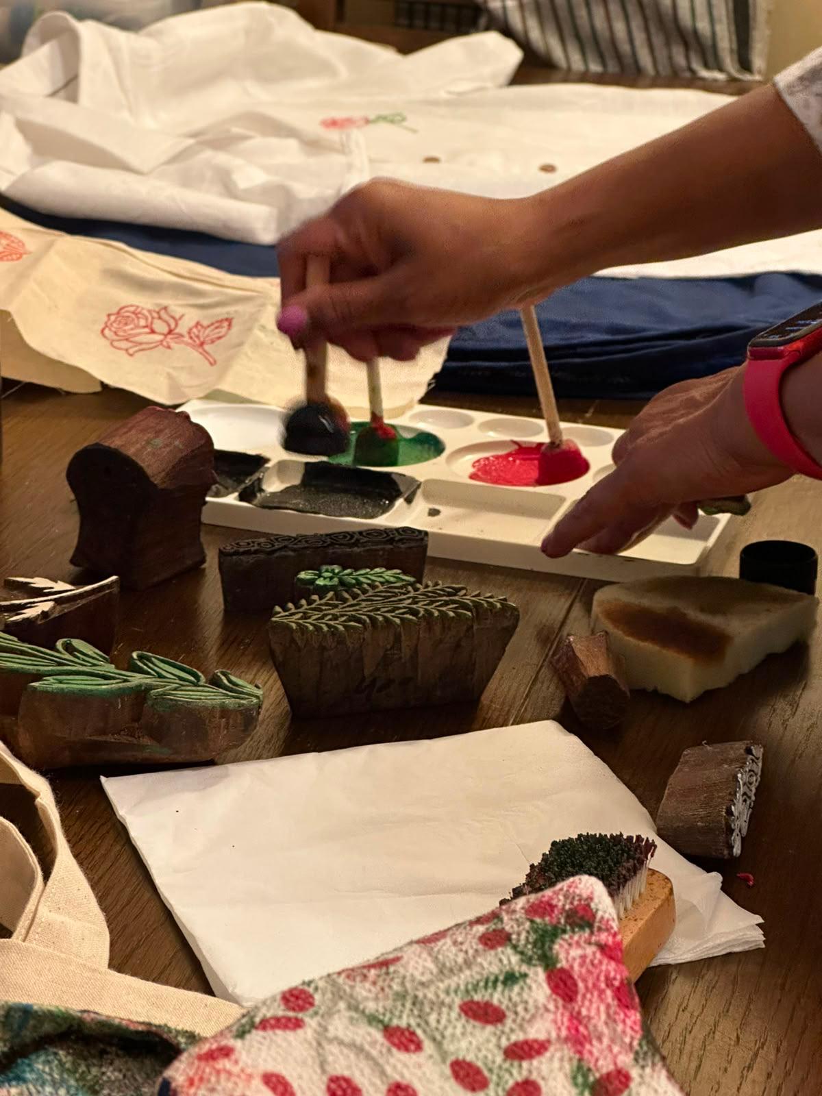 Block printing ink and dye